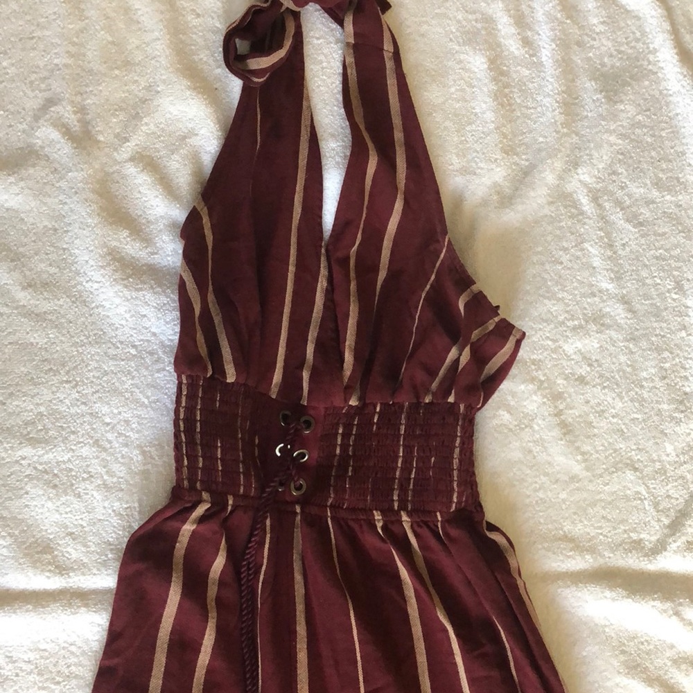 Moon River Halter Cropped Jumpsuit